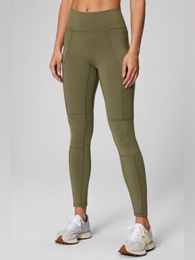 Fabletics motion365+ high waisted moto legging olive green